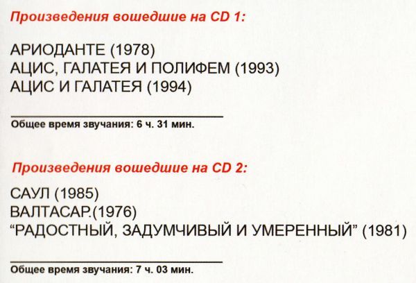【MP3-CD】 Handel ヘンデル Part-7-8 2CD 6アルバム収録_画像3