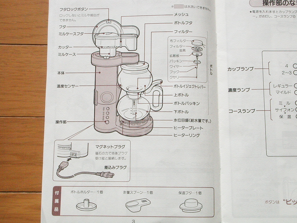  Toshiba Mill & siphon coffee maker [HCS-45BM white ] working properly goods!!! accessory .* complete set!!! super super super-rare!!! ultimate beautiful goods or beautiful goods!!! free shipping 