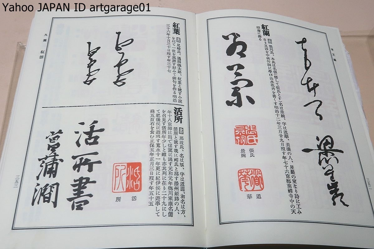 日本書画落款印譜集成/本書画落款印譜に漏れたとくに大正から昭和初期の書画家を中心に増補し総合的な人名索引・号索引を付した今回の刊行_画像7