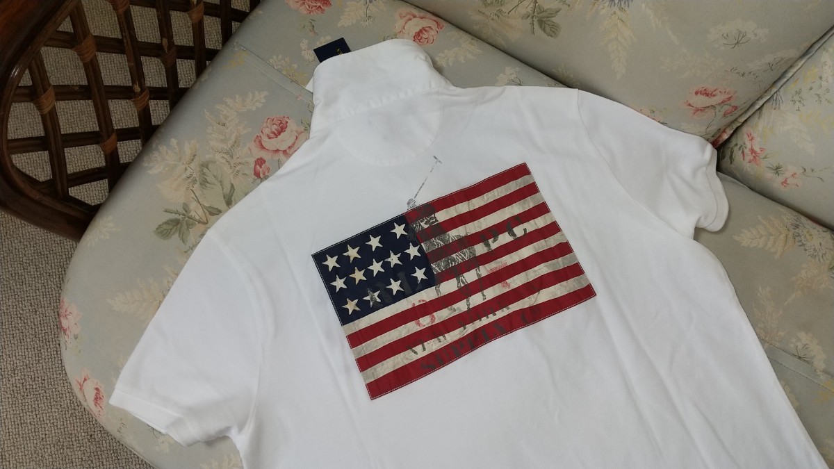 新品 ラルフローレン ポロシャツ　白　US L 国旗 Yahoo!フリマ（旧）