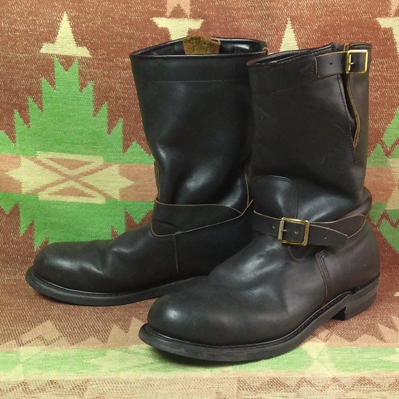 PT83 【KNAPP】80s Black Leather Engineer Boots 80年代 ナップ エンジニアブーツ ワークブーツ バイカー ビンテージ ヴィンテージ 70s90s_画像1