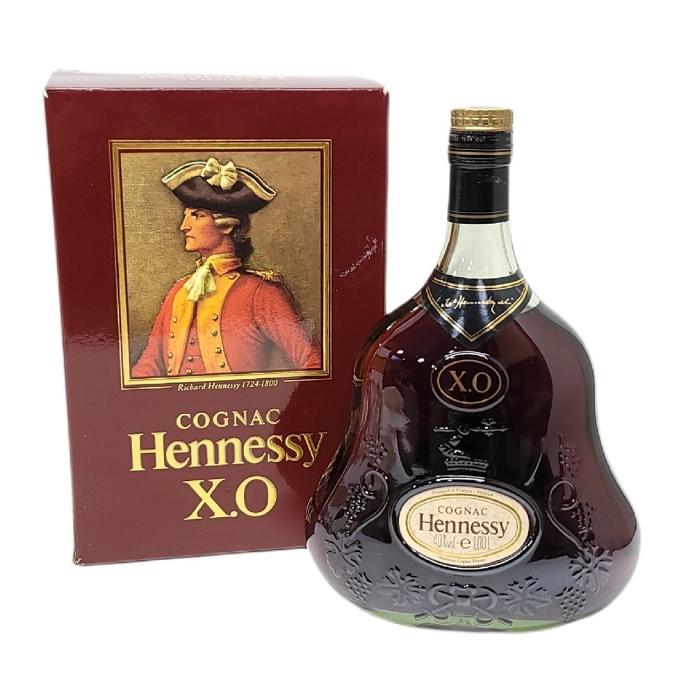 ZE624 古酒 Hennessy ヘネシー XO 金キャップ グリーンボトル 1000ml 