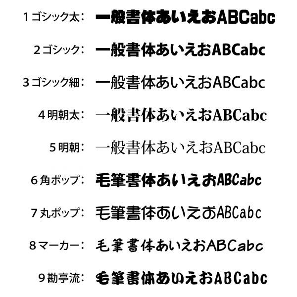 縦文字もOK 社名 オーダーメイド 一般書体 5枚 文字 ステッカー オリジナル 10cm×55cm 以内 車 トラック 日本語 事務所 扉 看板 a(3)_画像2