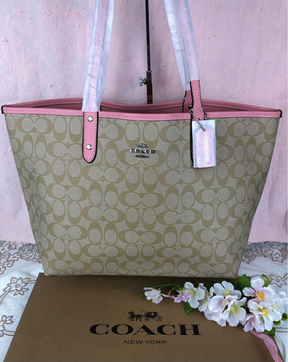 美品】COACH コーチ シグネチャーポンチョ リバーシブル ベージュ 交換