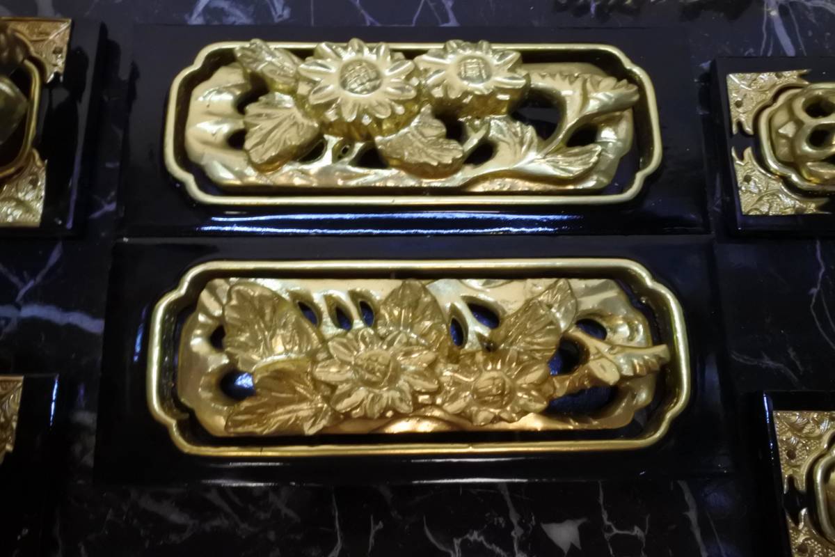 【収集品】彫り物　10個入　純金箔　木製　仏壇　鳳凰　伝統　手彫品　芸術品　装飾品（210908E-4）2756　M_画像9