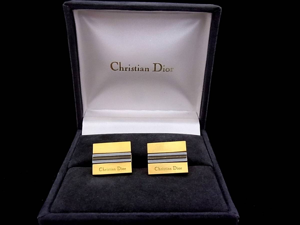 *N3242*# прекрасный товар #[Dior] Dior [ серебряный * Gold ]# запонки!