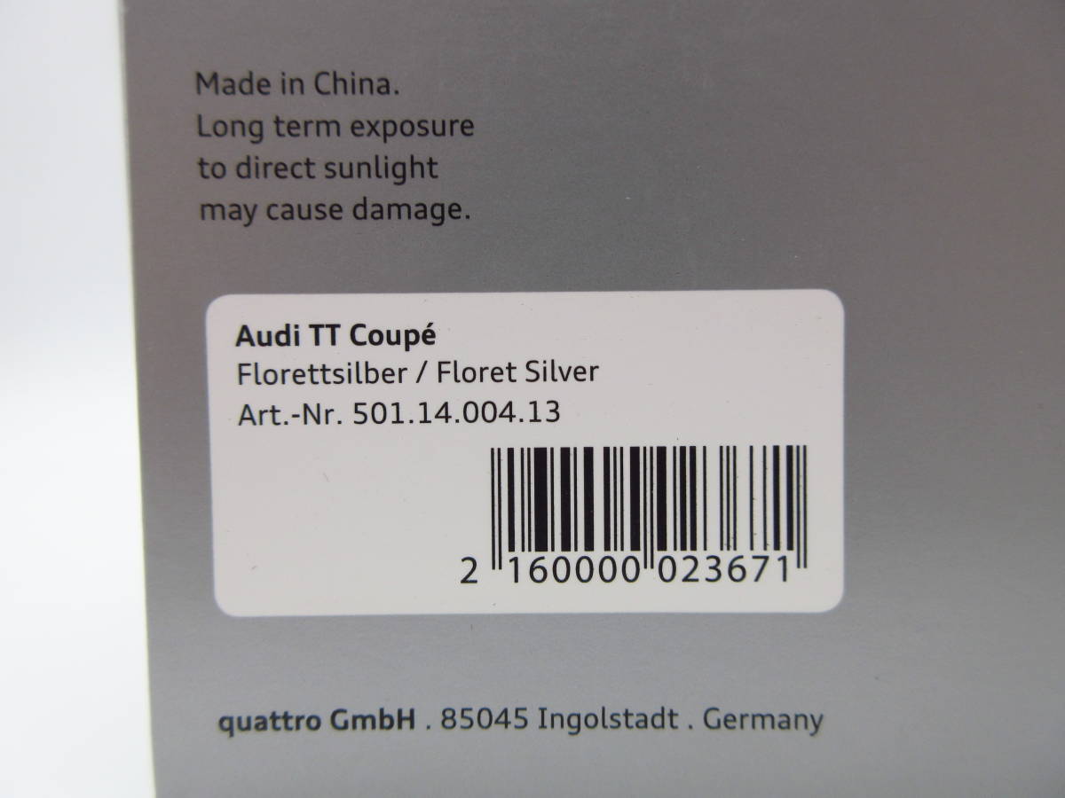 1/43 アウディ Audi TT 3代目TT ディーラー特注 ミニカー 1/43 アウディ Audi TT 3代目TT ディーラー特注 ミニカー