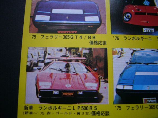  counter kLP500RS Ferrari BB Miura tino Stratos advertisement motor laiz/ Bentley that time thing inspection : supercar poster 