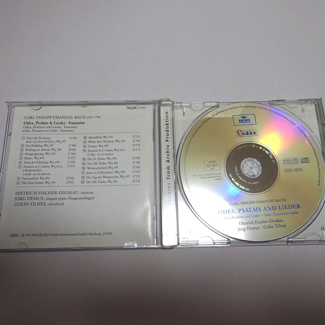 即決 独盤/Archiv/PMDC「C.P.E.バッハ：頌歌、聖歌、歌曲集」ディースカウ/デームス/ティルニー_画像3