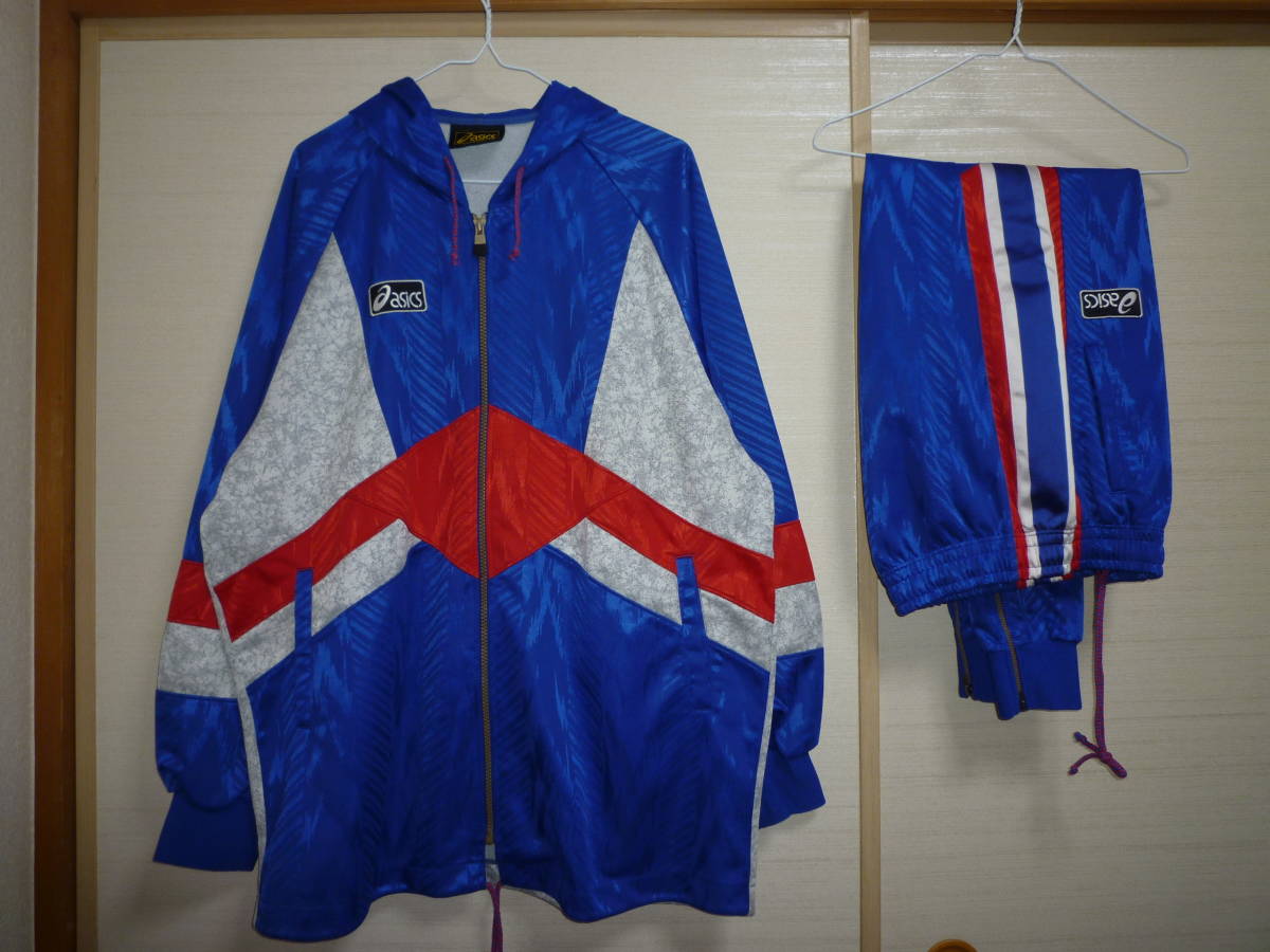 【通販 人気】 アシックス FOOTBALL GEAR ジャージ上下 青 Lサイズ パンツM 上下セット