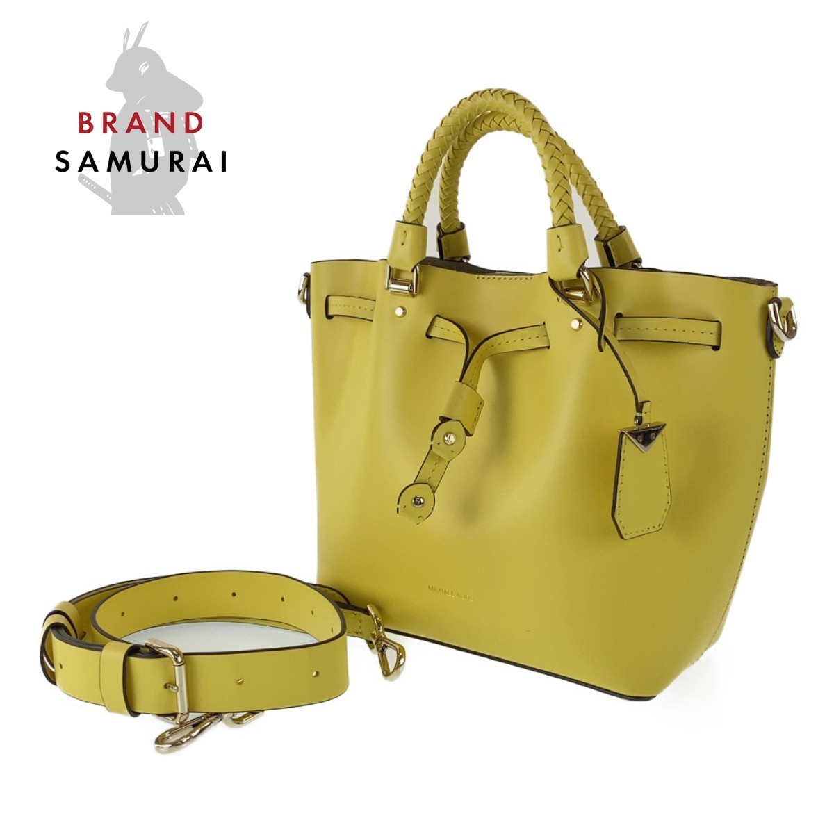 美品 Michael Kors マイケルコース イエロー レザー 2WAY 斜め掛け