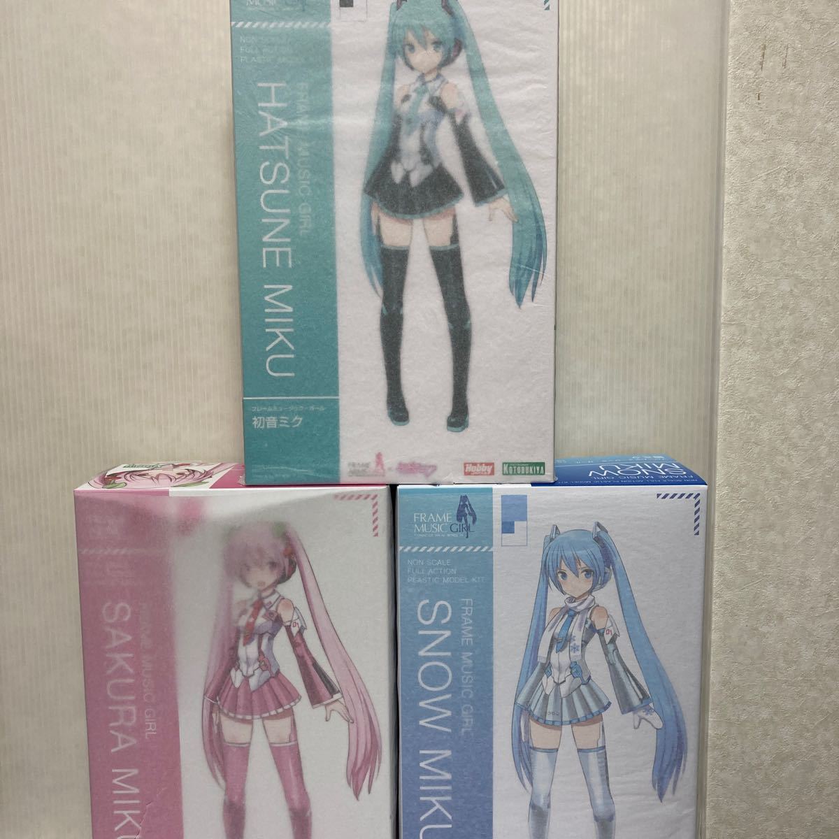 【コB】新品未開封  フレームミュージック・ガール 初音ミク、桜ミク、雪ミク 3点セット コトブキヤ 美少女プラモデル