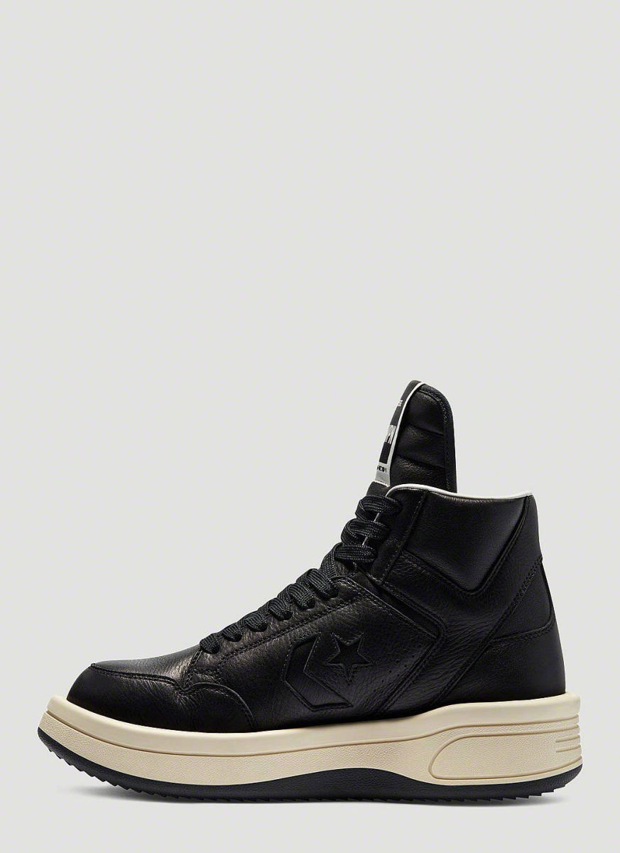 新品！ 未試着未使用タグ付 RICK OWENS DRKSHDW X CONVERSE TURBOWPN Sneakers in Black メンズ US10 ・ UK9 ・ EU44 ・ JP28cm スニーカー_画像5