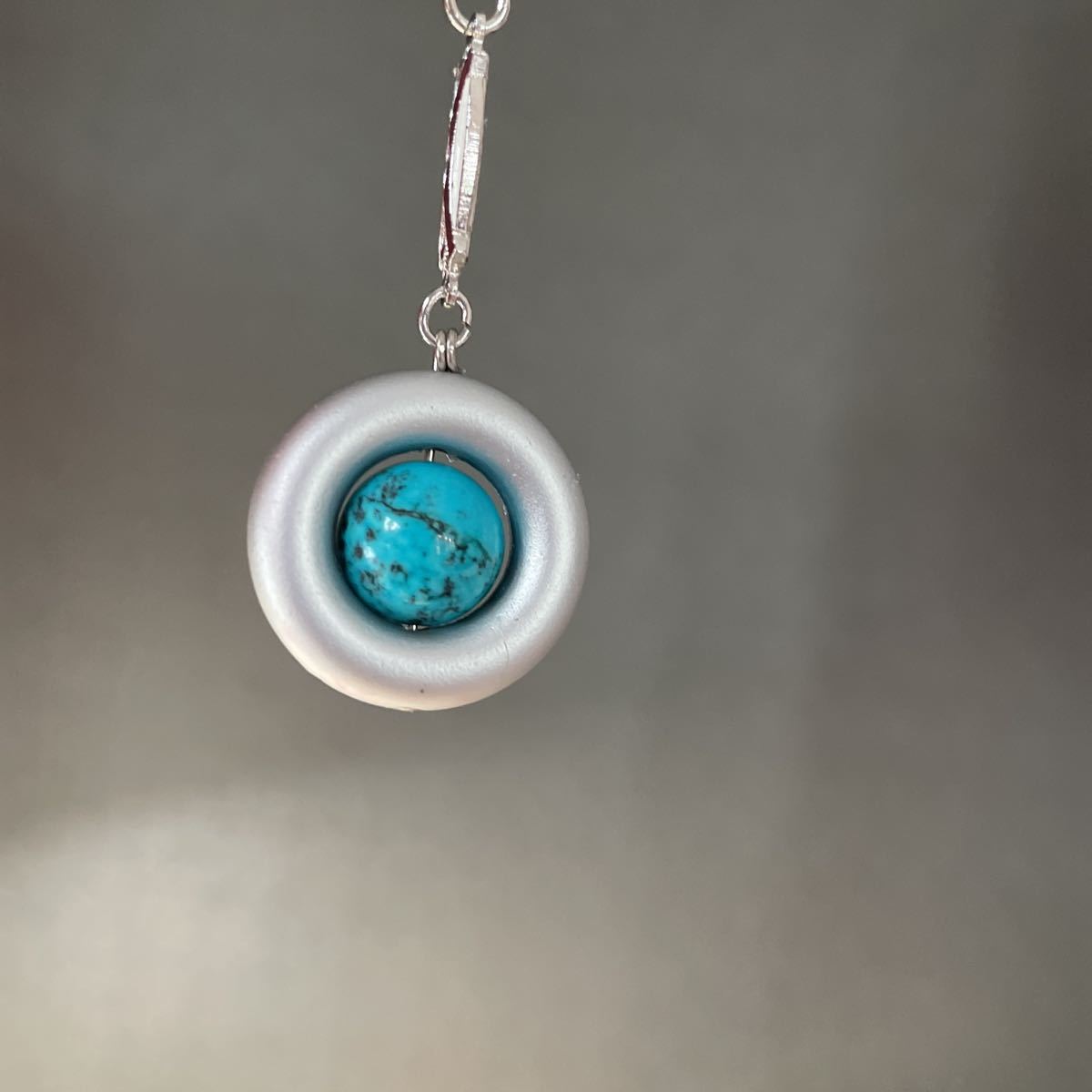  silver ring . turquoise strap # charm 