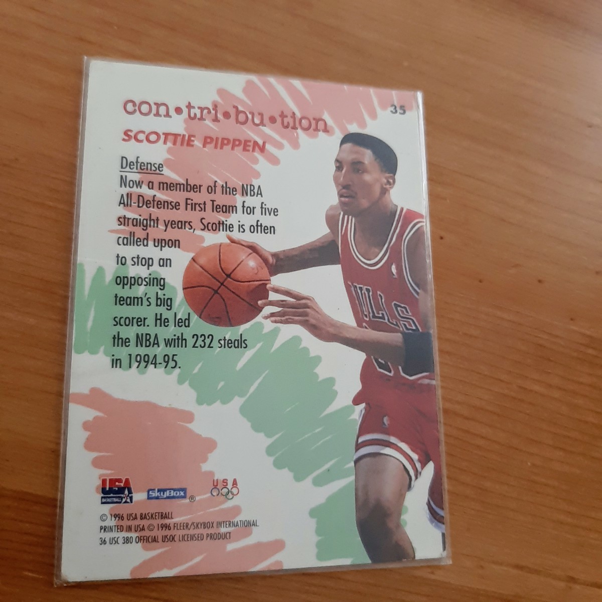 スコッティ・ピッペン 1996 シカゴブルズ skybox トレーディングカード NBA CHICAGO BULLS 1996 