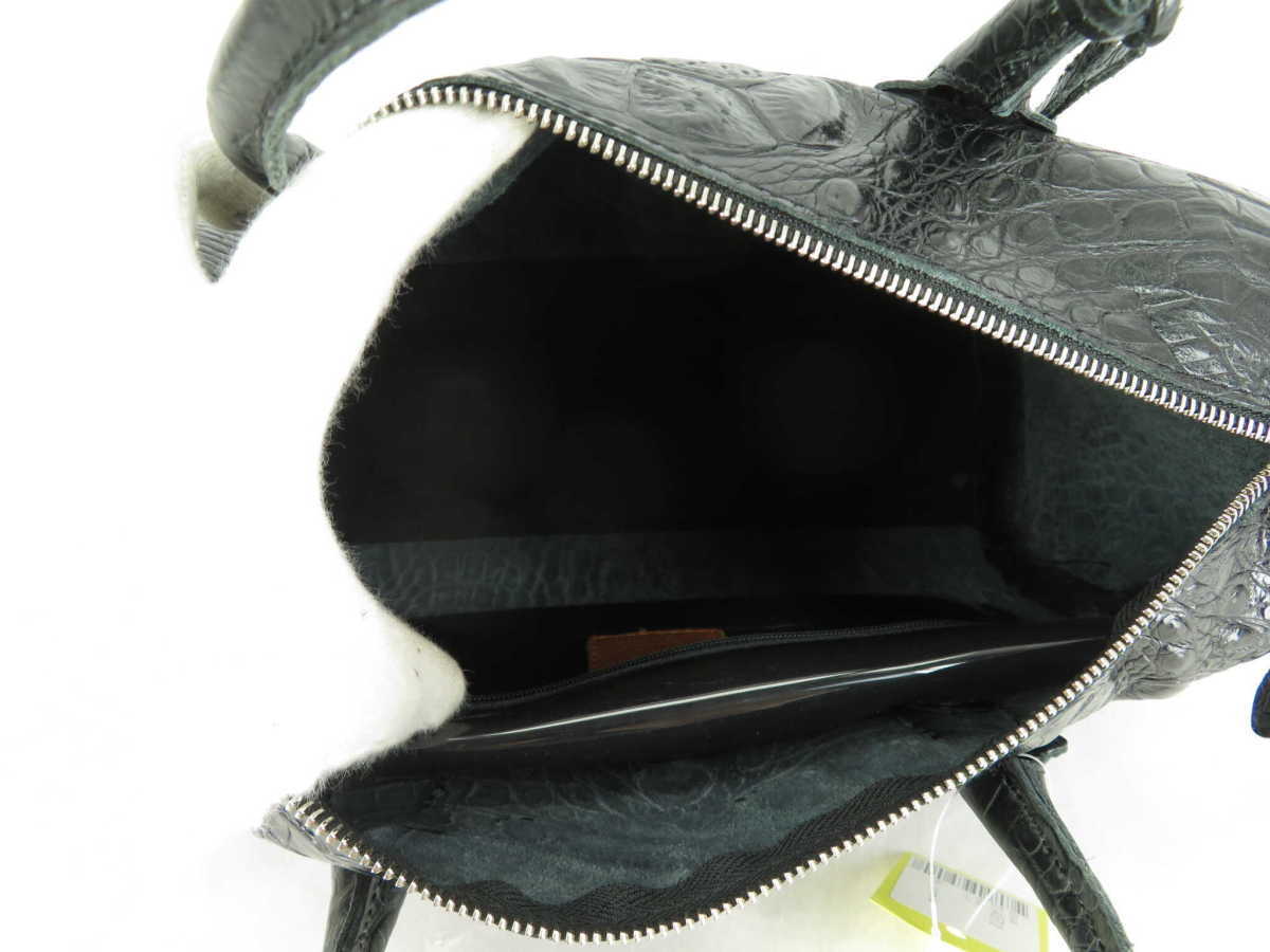 FURLA フルラ ハンドバッグ ショルダー 2WAY レザー クロコ 型押し 黒 ブラック 鞄 レディース_画像4
