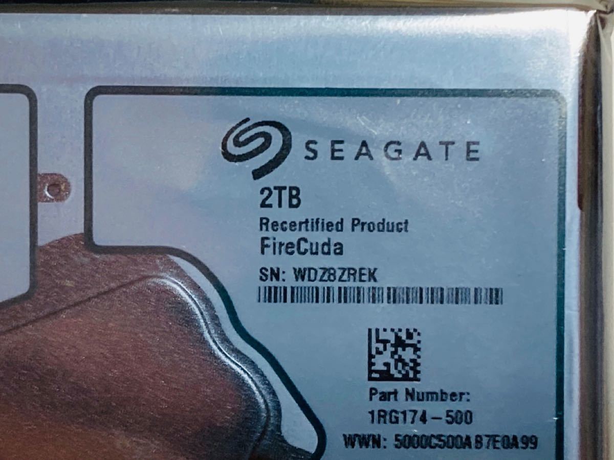 Seagate FireCuda 2.5インチ 2TB SSHD 内蔵HDD ST2000LX001メーカー保証2022年2/17