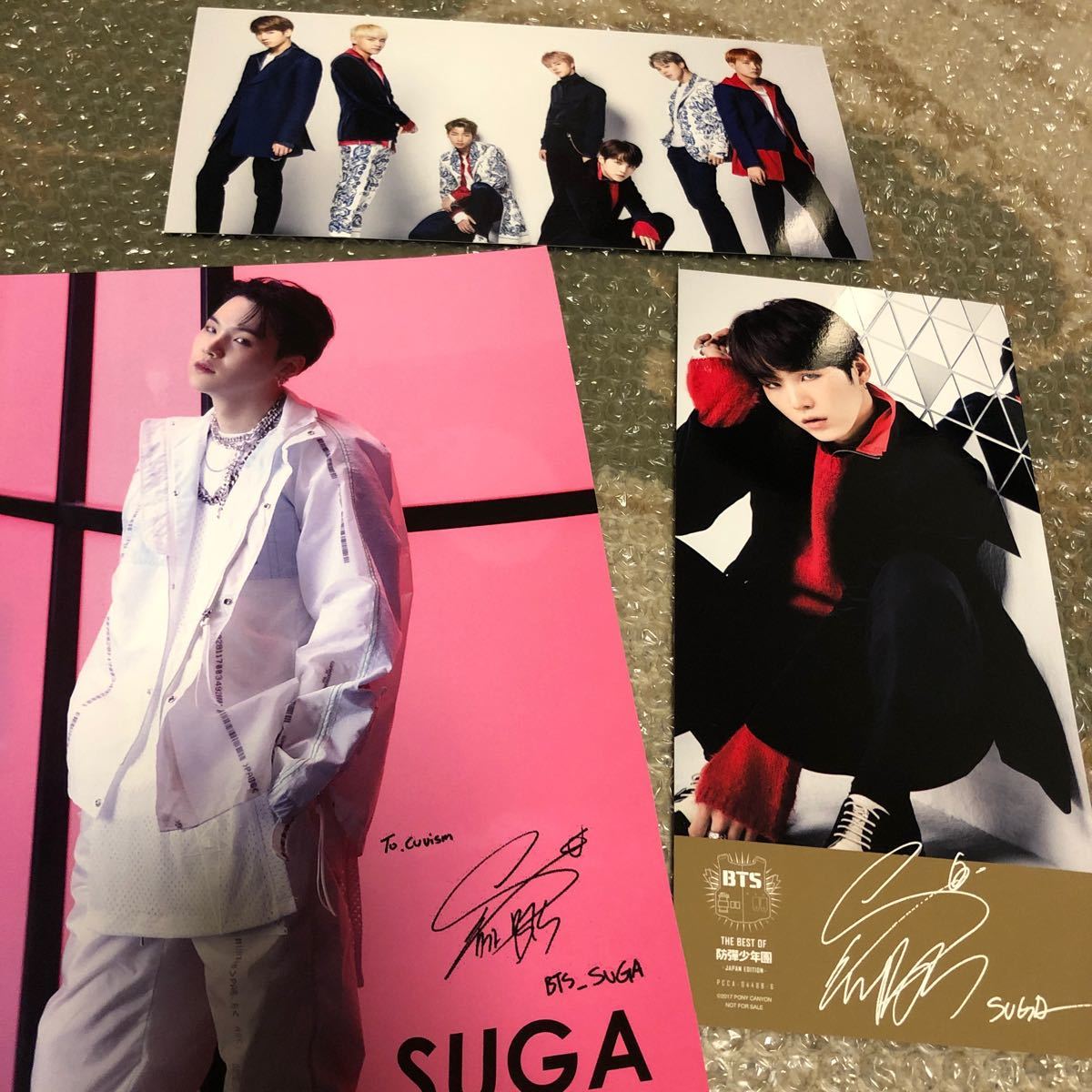ミミ様専用BTS ベストアルバム初回限定版両面大判フォトカード 雑誌両面ポスター シュガ ユンギ BTS