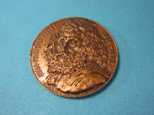 ∬≪　ジャン＝フランソワ・ミレー　Jean-Franois Millet　メダル　1982　BRONZR　約180g　≫　　　　フランス画家銅製ブロンズ