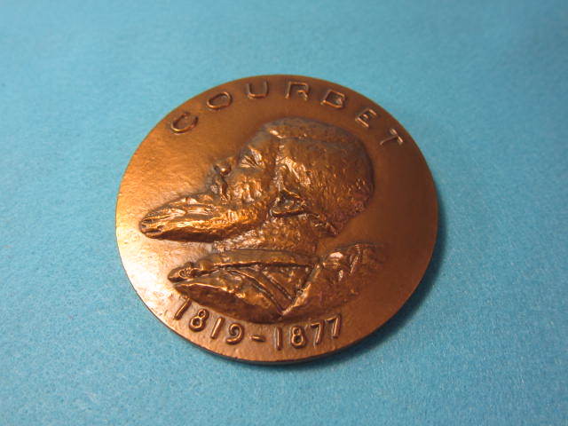 ∬≪　Gustave Courbet　ギュスターヴ・クールベ　SAVOIR POUR POUVOIR　BOURET　メダル　1982　BRONZR　約280g　≫ 　 フランス画家銅製