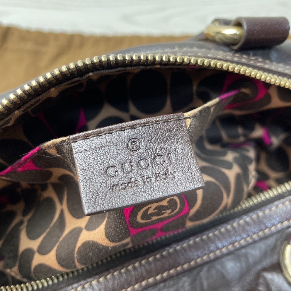 GUCCI グッチ ハンドバッグ 筒型 インターロッキング リボン GUCCI グッチ ハンドバッグ 筒型 インターロッキング リボン