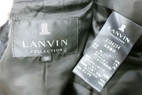 【中古】LANVIN COLLECTION ランバンコレクション ジャケット レディース ブラック ラメ混 サイズ36 ショート丈_画像3