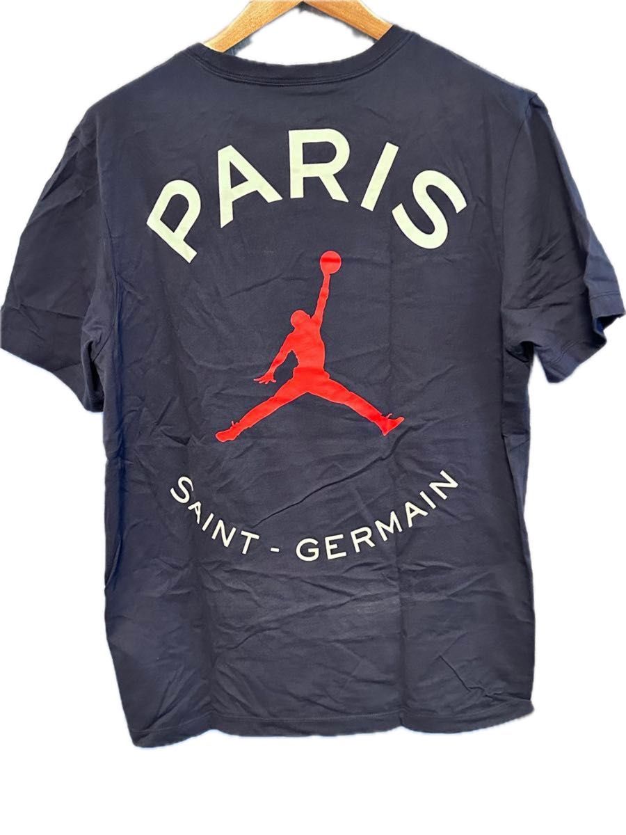 PSG Jordan パリサンジェルマン Tシャツ Jordan パリ・サンジェルマン PSG コラボ 半袖 Tシャツ ネイビー