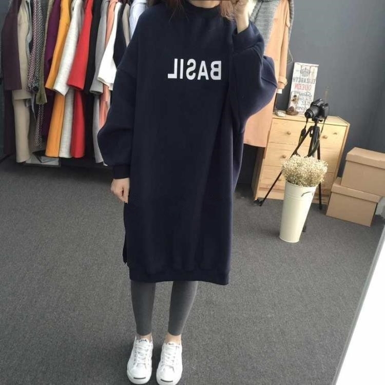 大きいサイズ ロング丈 ゆったり トレーナー ワンピース プルオーバー レディース 膝丈 ゆったりシルエット あったか