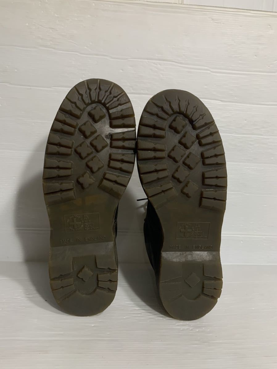 DR.MARTENS ドクターマーチン イングランド製 黒茶 厚底 クレイジーボム 6ホール編み上げワークブーツ UK10 28.5cm程度 ブラウン