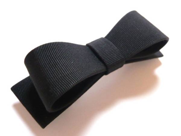 ☆上品 清楚 グログラン 立体 リボン バレッタ 黒 日本製 vtclifts.co.in