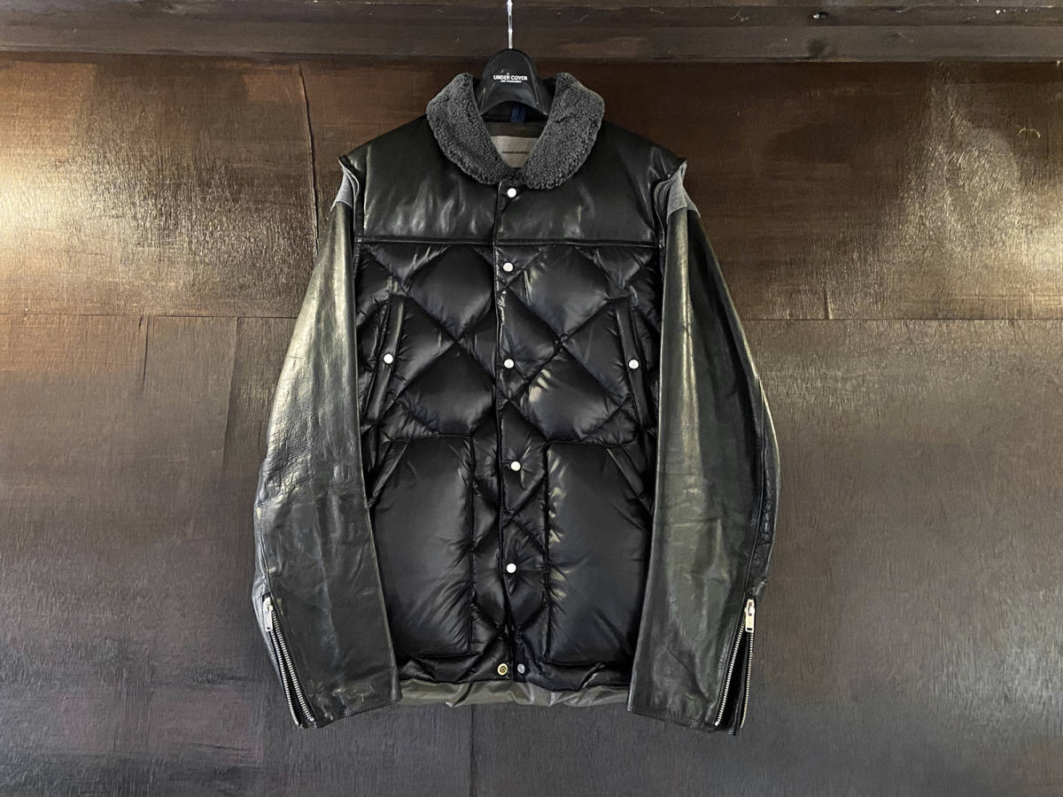 Yahoo!オークション - UNDERCOVER 袖レザーダウンジャケット Yahoo!オークション - UNDERCOVER 袖レザーダウンジャケット