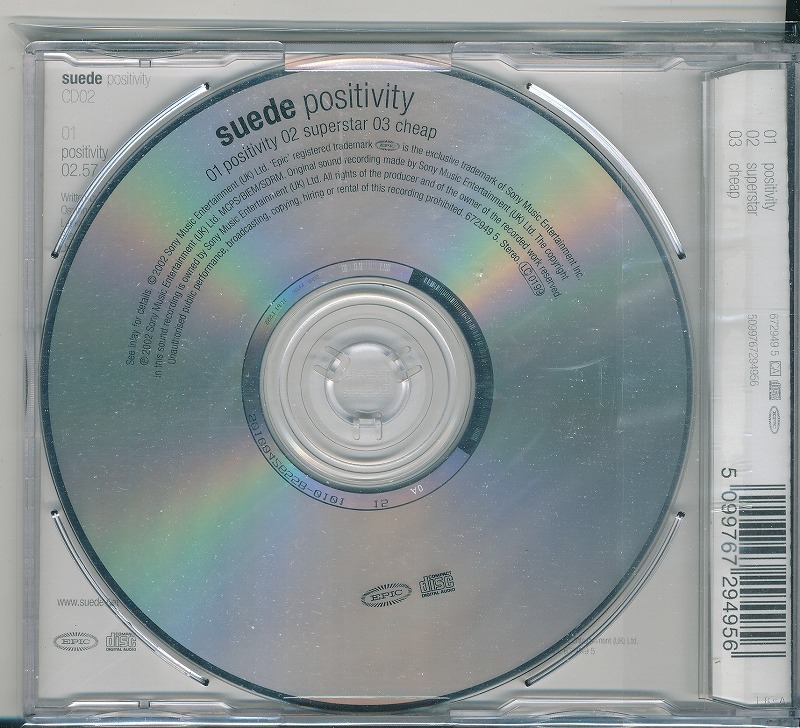 SUEDE / スウェード / POSITIVITY /EU盤/新品CDS②!!30886_画像2