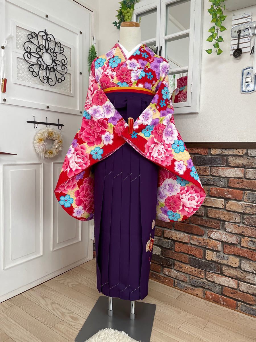 卒業式 袴セット 袴 花刺繍 着物は素敵な花柄 Yahoo!フリマ（旧）-