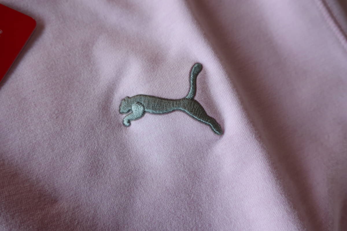 ☆☆プーマ クラウドスパン クルーネック【ピンクレディ M】コブラ特注刺繍 PUMA Cloudspun CrewNeck トレーナー ストレッチ 裏起毛 新品_画像3