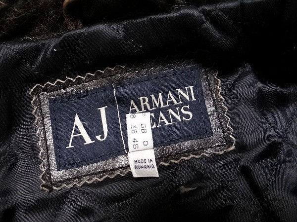 希少 正規品 ルーマニア製 ARMANI JEANS アルマーニジーンズ レザー