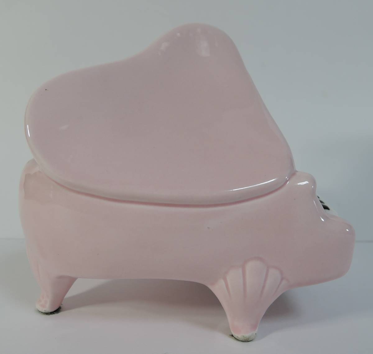 ☆Q00　昭和レトロ■ピンク　グランドピアノ　貯金箱　陶器製■PICK　BOY_画像6