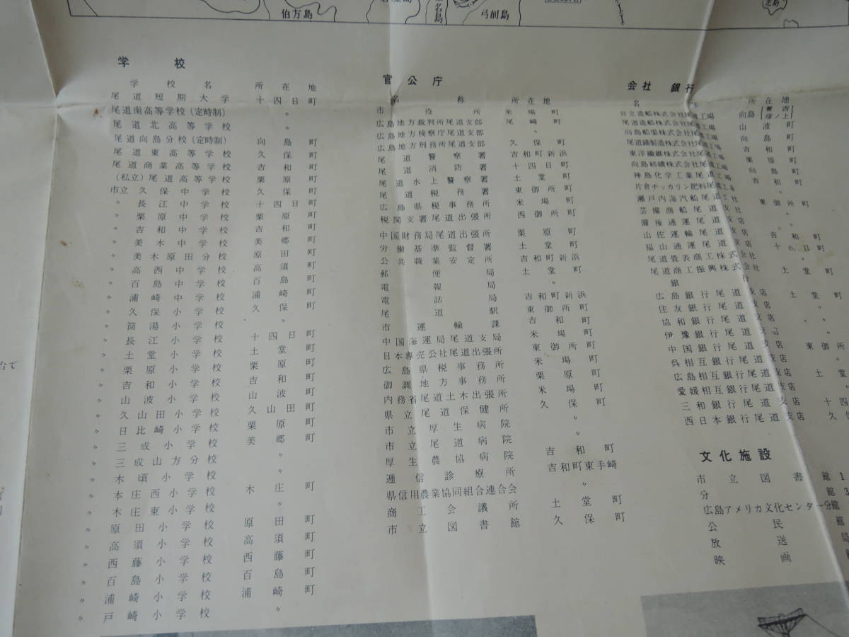 ☆A11　昭和レトロ■昭和３４年/１９５９年発行　塔文社　尾道市地図/尾道市全域図・官公庁・観光地案内■尾道鉄道_画像9