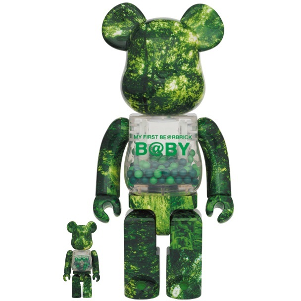 新品未開封 MY FIRST BE@RBRICK B@BY FOREST GREEN Ver. 100％ & 400％ 千秋 ベアブリック