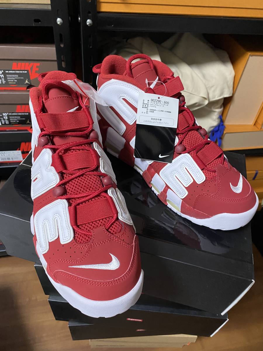  new goods domestic regular goods NIKE 902290-600 AIR MORE UPTEMPO SUPREME VARSITY RED/WHITE air moa up ton po Supreme red / white US11 29.0cm