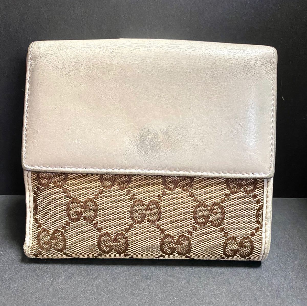 グッチ Wホック 財布 二つ折り ハートプレートGGキャンバス GUCCI 最終