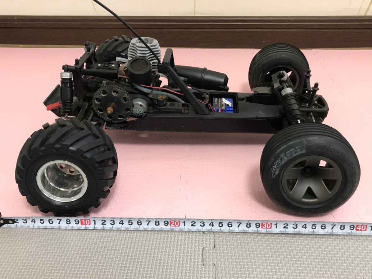 送料無料 HPI オフロードカー エンジンカー メカ付き ラジコン車体 バギー ジャンク レストアに シャーシ 4