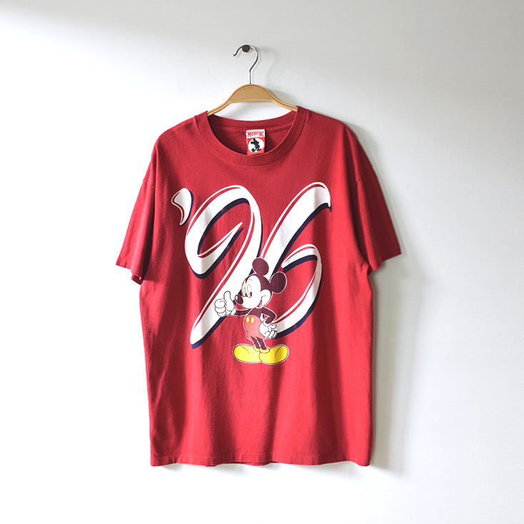 【送料無料】90S USA製 ヴィンテージ ディズニー ミッキーマウス Tシャツ シングルステッチ メンズL DISNEY ディズニーランド 古着 BB0225