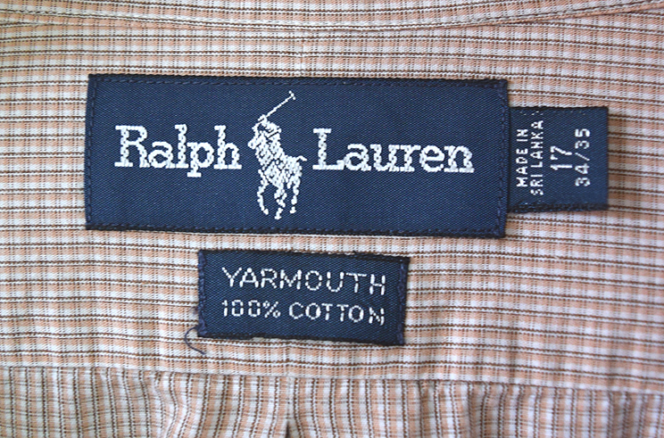 【送料無料】90S ラルフローレン ヤーマス 長袖シャツ BDシャツ チェック柄 Ralph Lauren YARMOUTH メンズXL相当 ビッグサイズ CA0372_画像7
