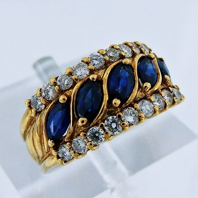 56%OFF!】 K18YG ゴールド リング 指輪 ブルーサファイア0.95ct 9月