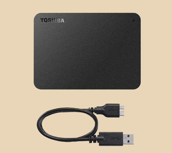 *USB connection attached outside portable HDD 1TB*[ Toshiba Canvio ] as good as new *No.1ANT