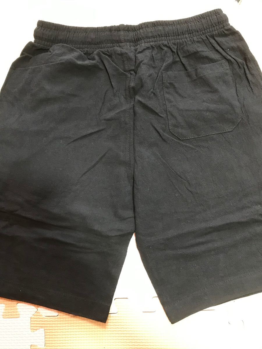 ハーフパンツ ショートパンツ 半ズボン シンプル ブラック 黒 メンズ  ユニセックス  オシャレ カジュアル ナチュラル 人気