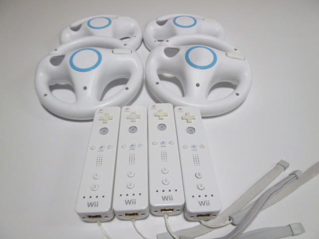 HRS007《送料無料 即日発送 動作確認済》Wii リモコン　ハンドル　ストラップ　4個セット　任天堂　純正　RVL-003　コントローラ