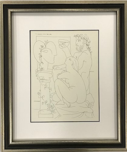 【特価】　≪　　パブロ・ピカソ　　≫　　リトグラフ【石版画】　 SCULPTOR WITH FISHBOWL,AND NUDE SEATED 　　1956年　　PABLO　PICASSO