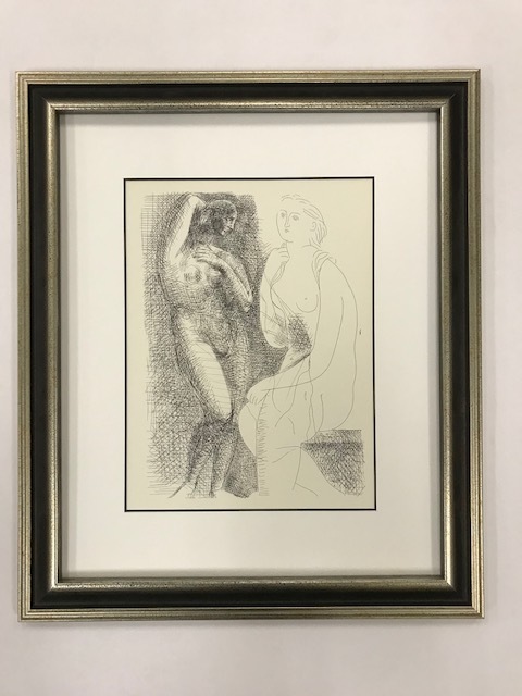 【特価】　≪　　パブロ・ピカソ　　≫　　リトグラフ【石版画】　 NUDE BEFORE A STATUE　　1956年　　PABLO　PICASSO