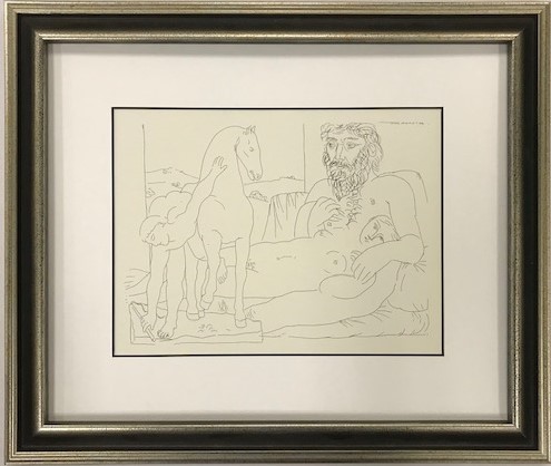 【特価】　≪　　パブロ・ピカソ　　≫　　リトグラフ【石版画】　 REELINING MODEL,AND HORSE AND YOUTH　　1956年　　PABLO　PICASSO